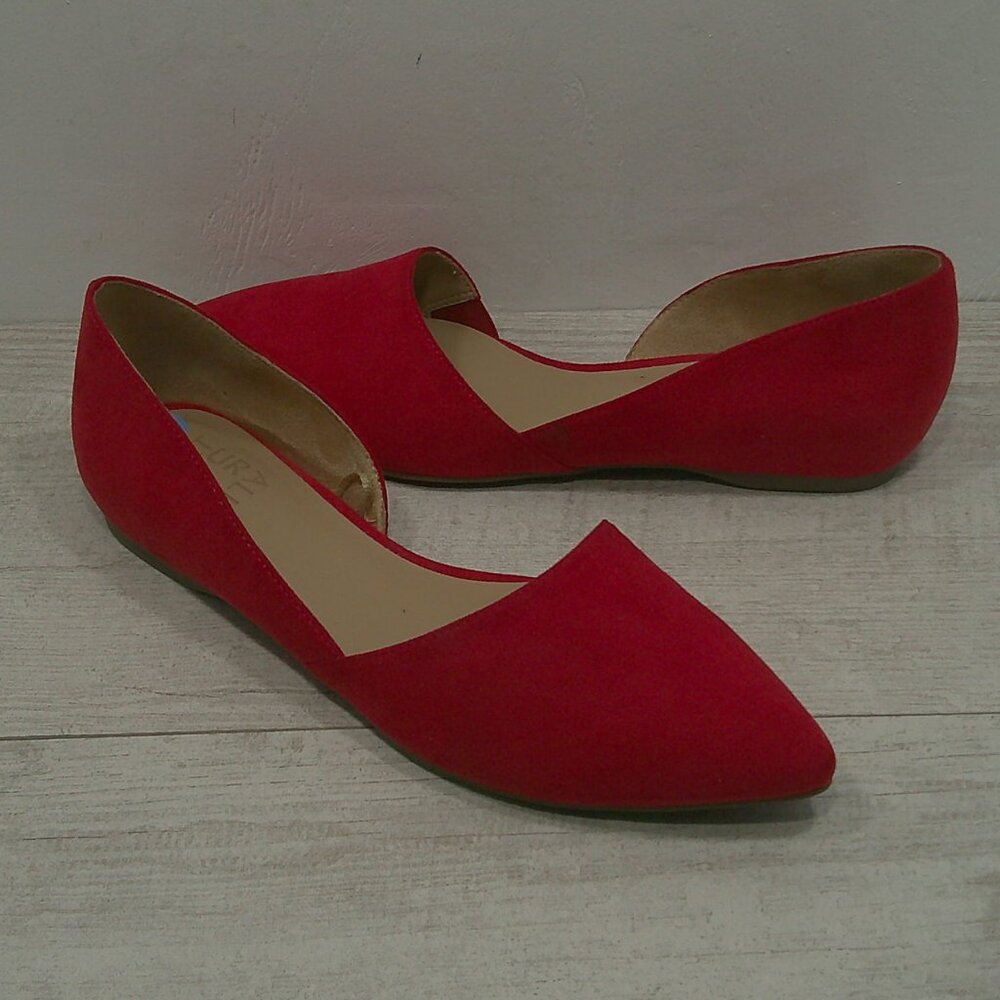 Naturalizer Red Pointed Toe D'Orsay Flats